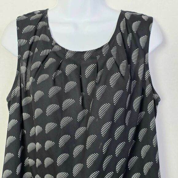 Worthington Black White Print Sleeveless Blouse Women’s XXL - Picture 2 of 7
